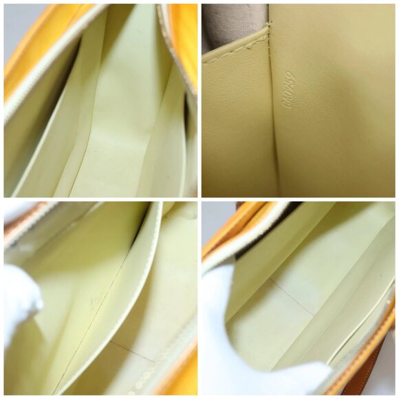LOUIS VUITTON Monogram Vernis Columbus Tote Bag Lime Yellow M91047 Auth th5893 - Picture 15 of 16